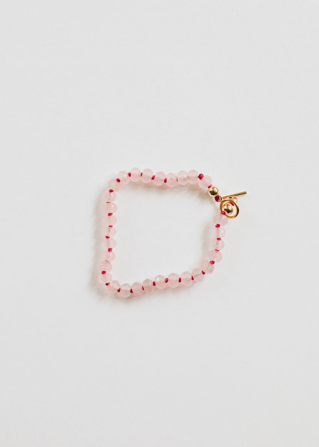Natural Rose Quartz + 14k Gold Filled Toggle Bracelet