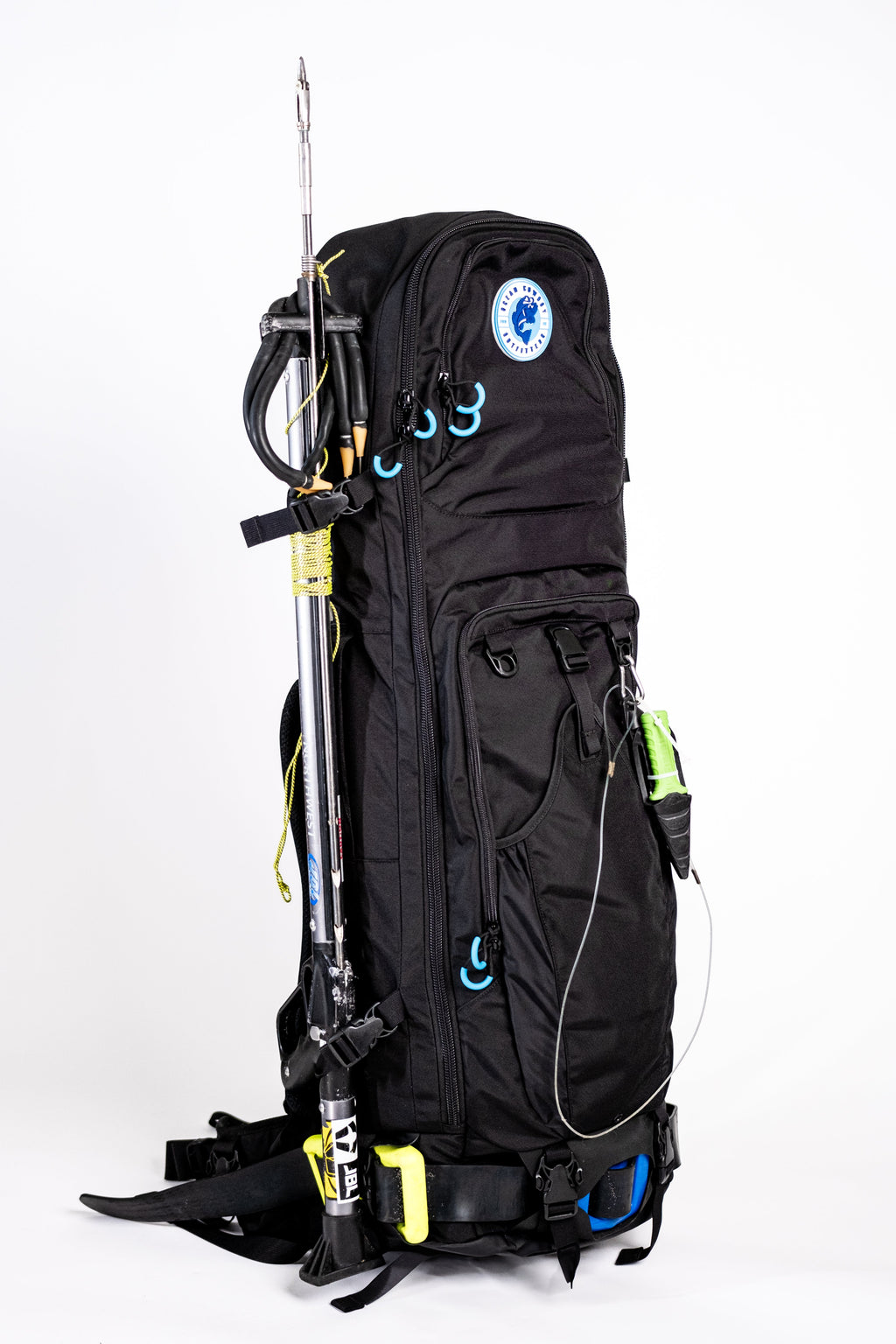 Cabezon-1 spearfishing backpack with speargun straps, black