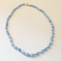 Blue Opal Bead Necklace in 14K Gold