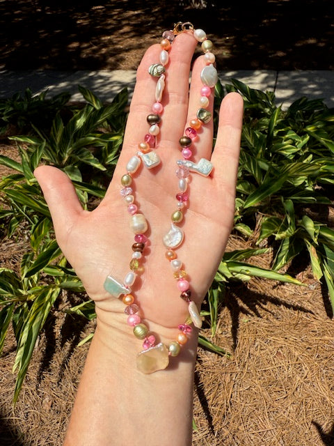 Freshwater Pearl & Gemstone Bead Necklace