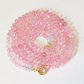 Pink Tourmaline Bead Necklace in 14K Gold